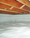 a moisture barrier installed on the walls and floors of a crawl space in Riverside