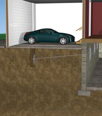 A street creep repair system implementing foundation wall anchors in a Glendale home.